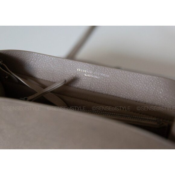 Brunello Cucinelli Large Monili Suede Top-Handle and Shoulder Bag - Picture 9 of 13